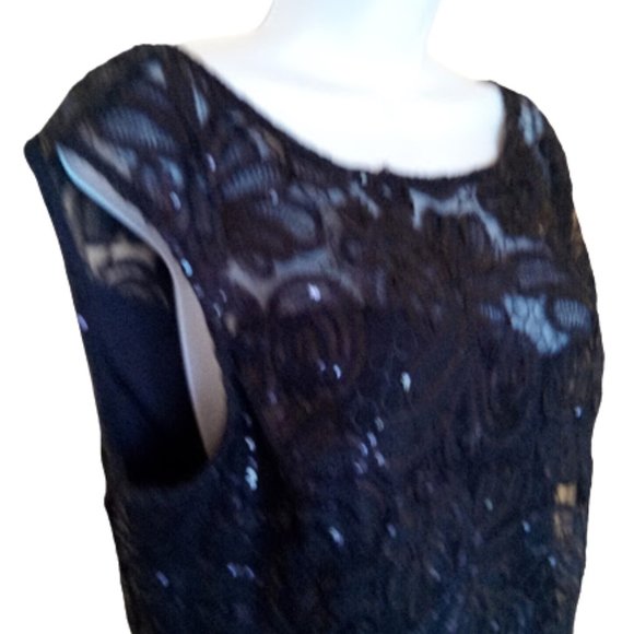 LE CHATEAU Black Lace Overly Cocktail Dress Size XL NEW NWT - Picture 2 of 4